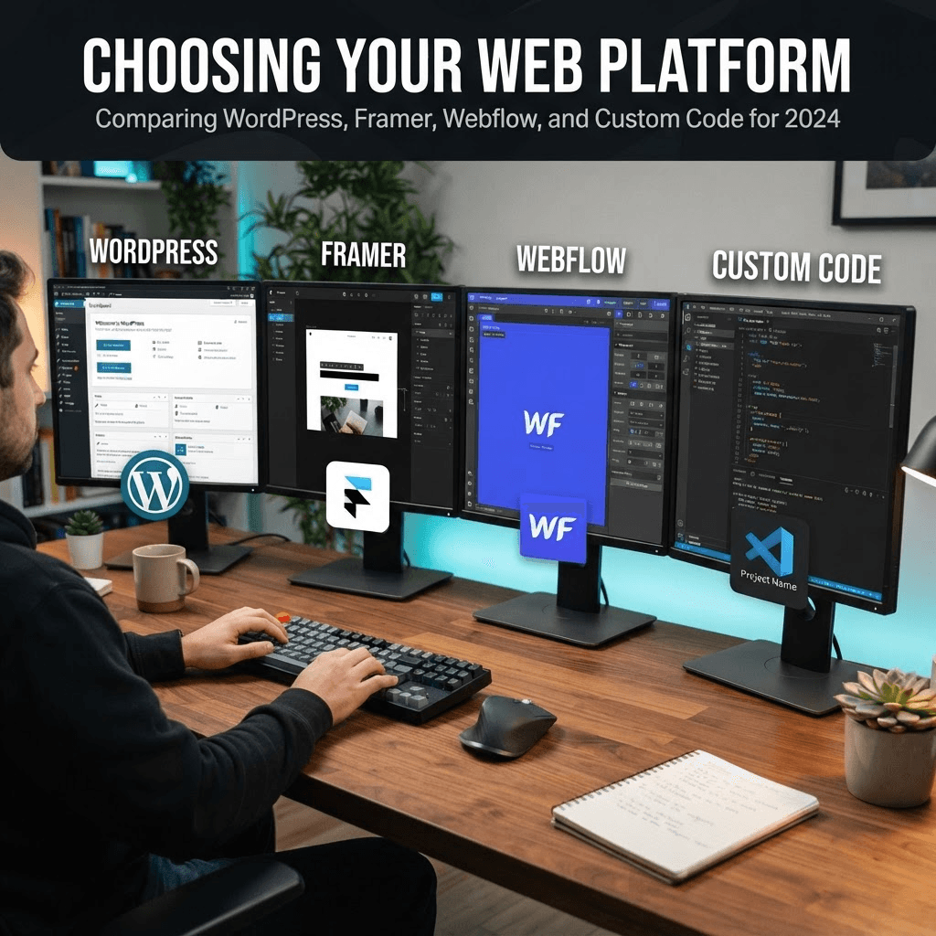 WordPress, Framer, Webflow, or Custom Code?