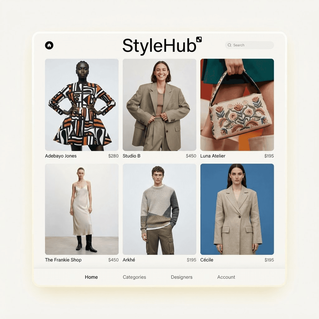 StyleHub project – Design & Development by SasAfrik StyleHub case study thumbnail – SasAfrik portfolio