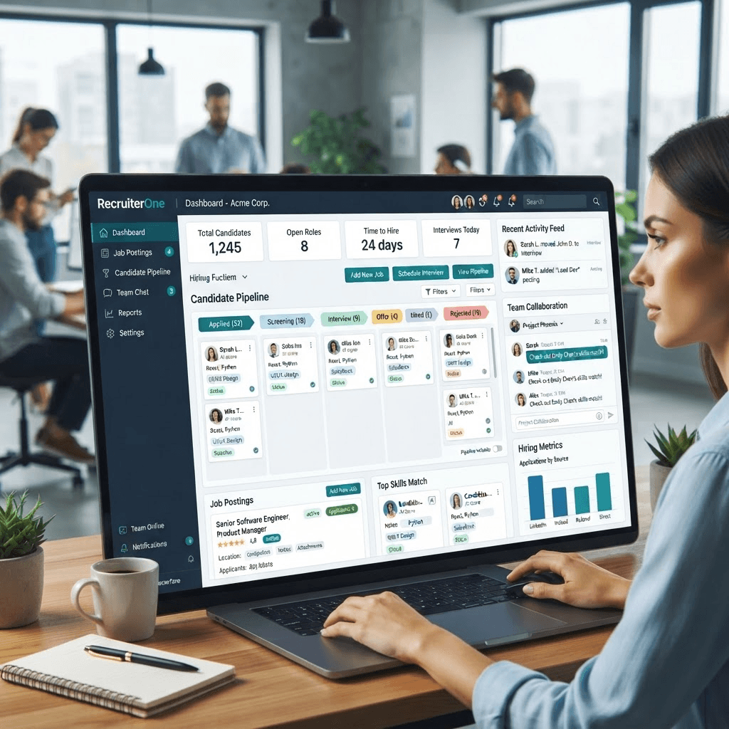 RecruiterOne digital product case study by SasAfrik RecruiterOne case study hero image – SasAfrik