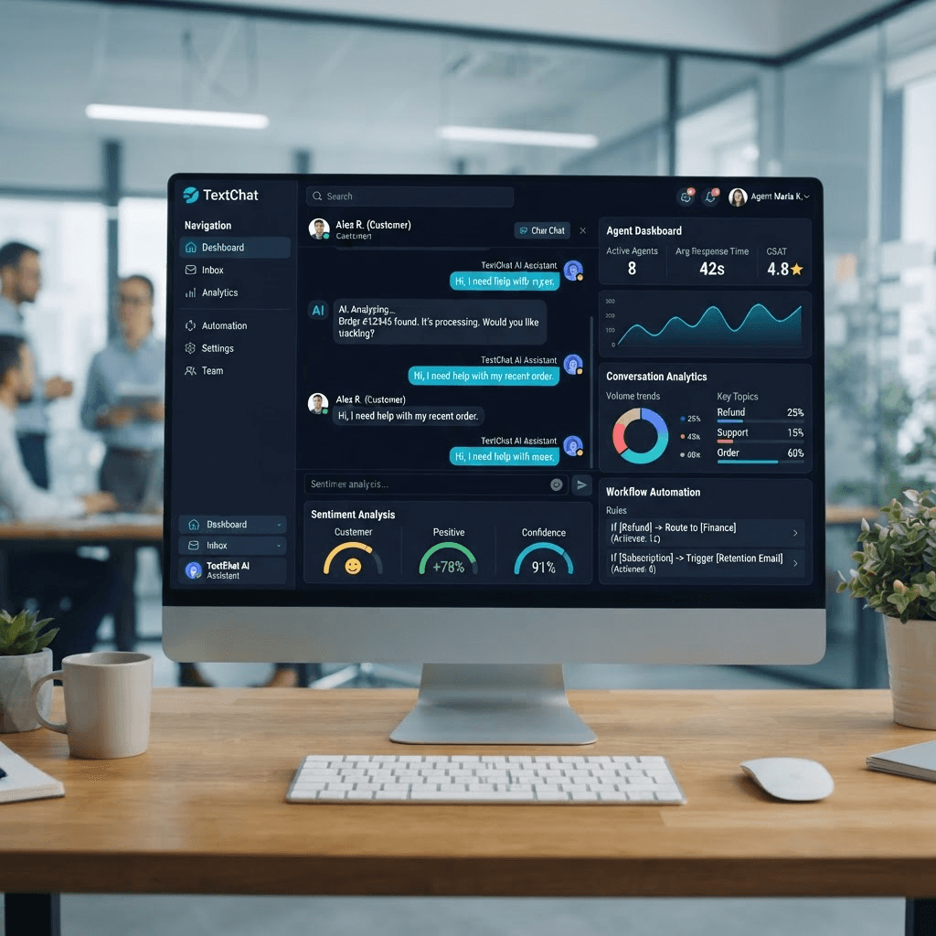 TextChat digital product case study by SasAfrik TextChat case study hero image – SasAfrik